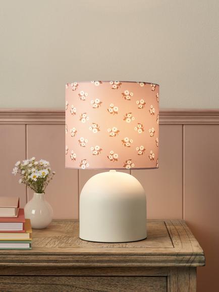 John Lewis Kids' Floral Bedside Lamp, Greige - view 2, Greige