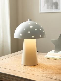 John Lewis Kids' Starry Bedside Lamp, White/Putty - view 2, White/ Putty