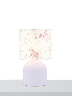 John Lewis Kids' Unicorn Bedside Lamp, Lilac