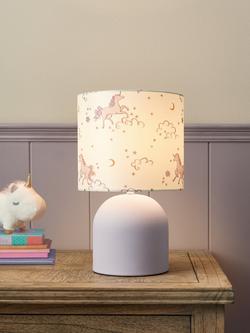 John Lewis Kids' Unicorn Bedside Lamp - view 2, Lilac