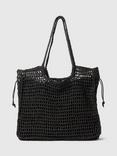 SELECTED FEMME Jolu Straw Tote Bag, Black