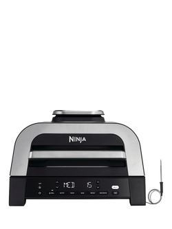 Ninja DG551UK 6-in-1 MAX Grill & Air Fryer, Grey/Silver, Grey/Silver