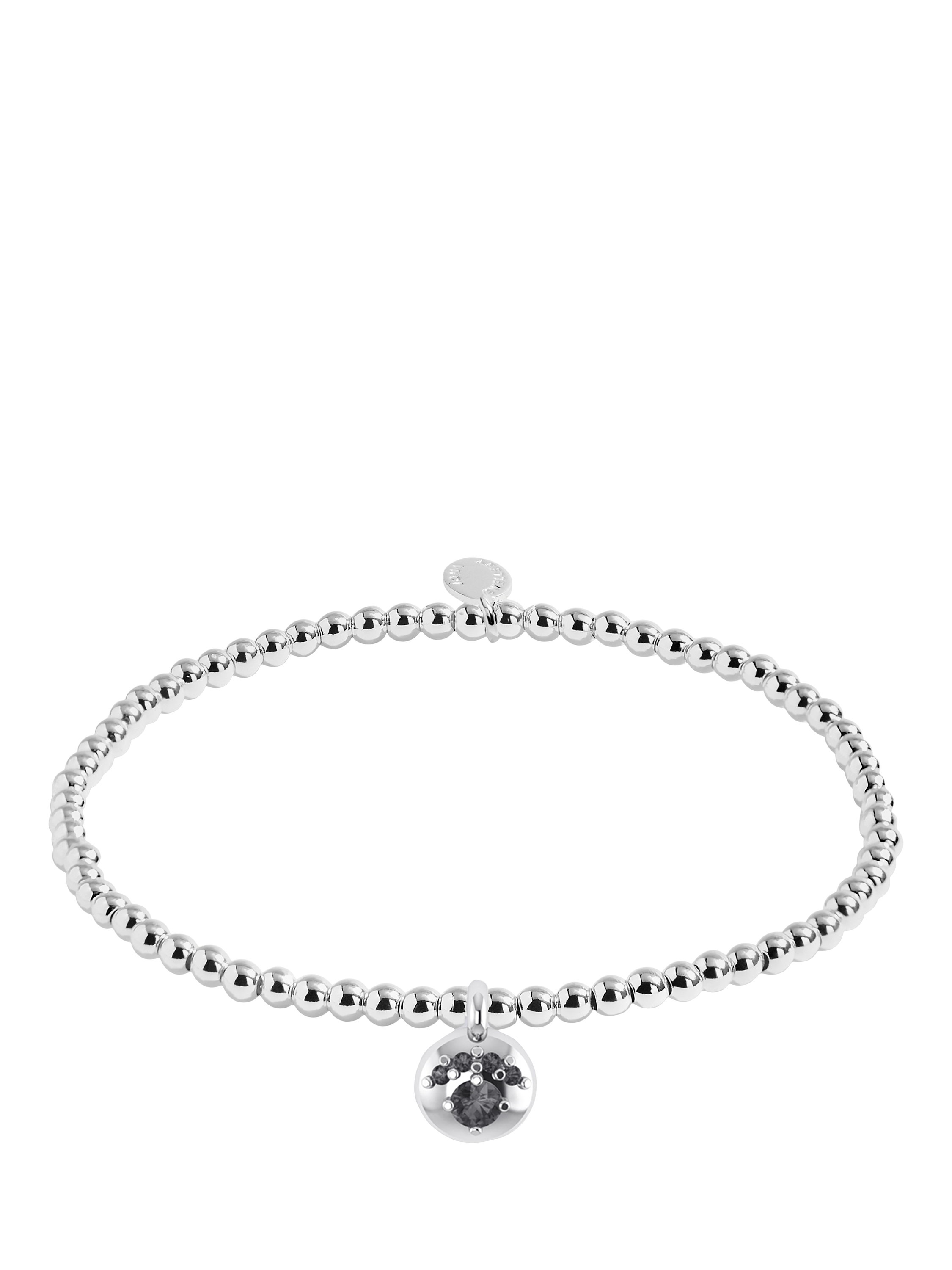 Joma Jewellery A Little Paw Print Beaded Bracelet, Silver - Main Image
