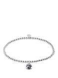 Joma Jewellery A Little Paw Print Beaded Bracelet, Silver