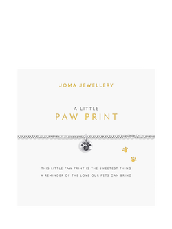 Joma Jewellery A Little Paw Print Beaded Bracelet, Silver - view 2, Silver