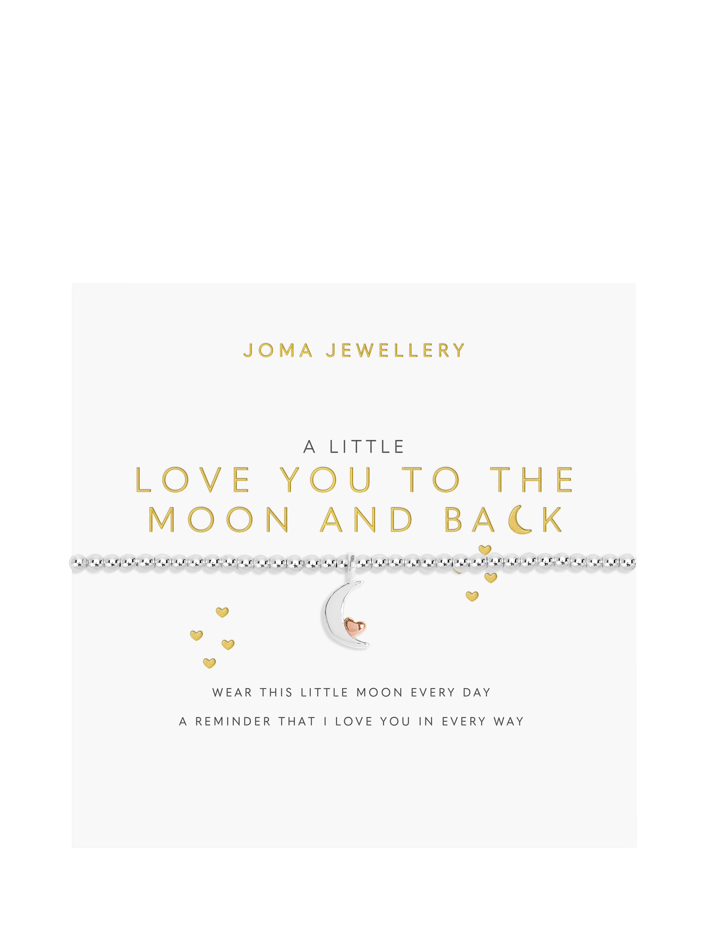 Product image 2 of 3, which shows Joma Jewellery  A Little Love You To The Moon Bracelet, Silver