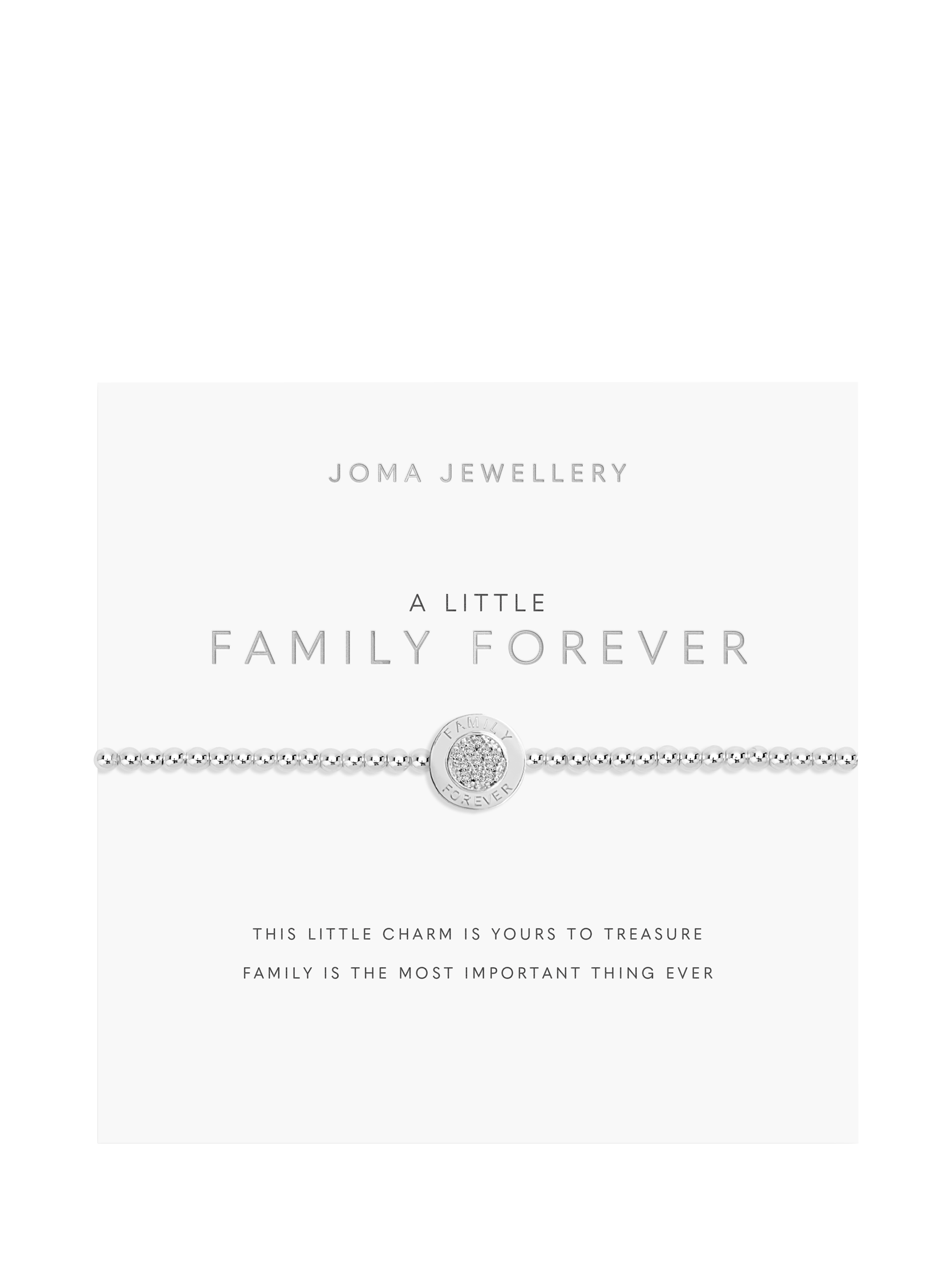 Product image 2 of 4, which shows Joma Jewellery A Little Family Forever Beaded Bracelet, Silver