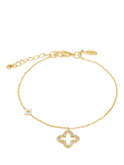 Joma Jewellery Pave Clover Bracelet, Gold, Gold