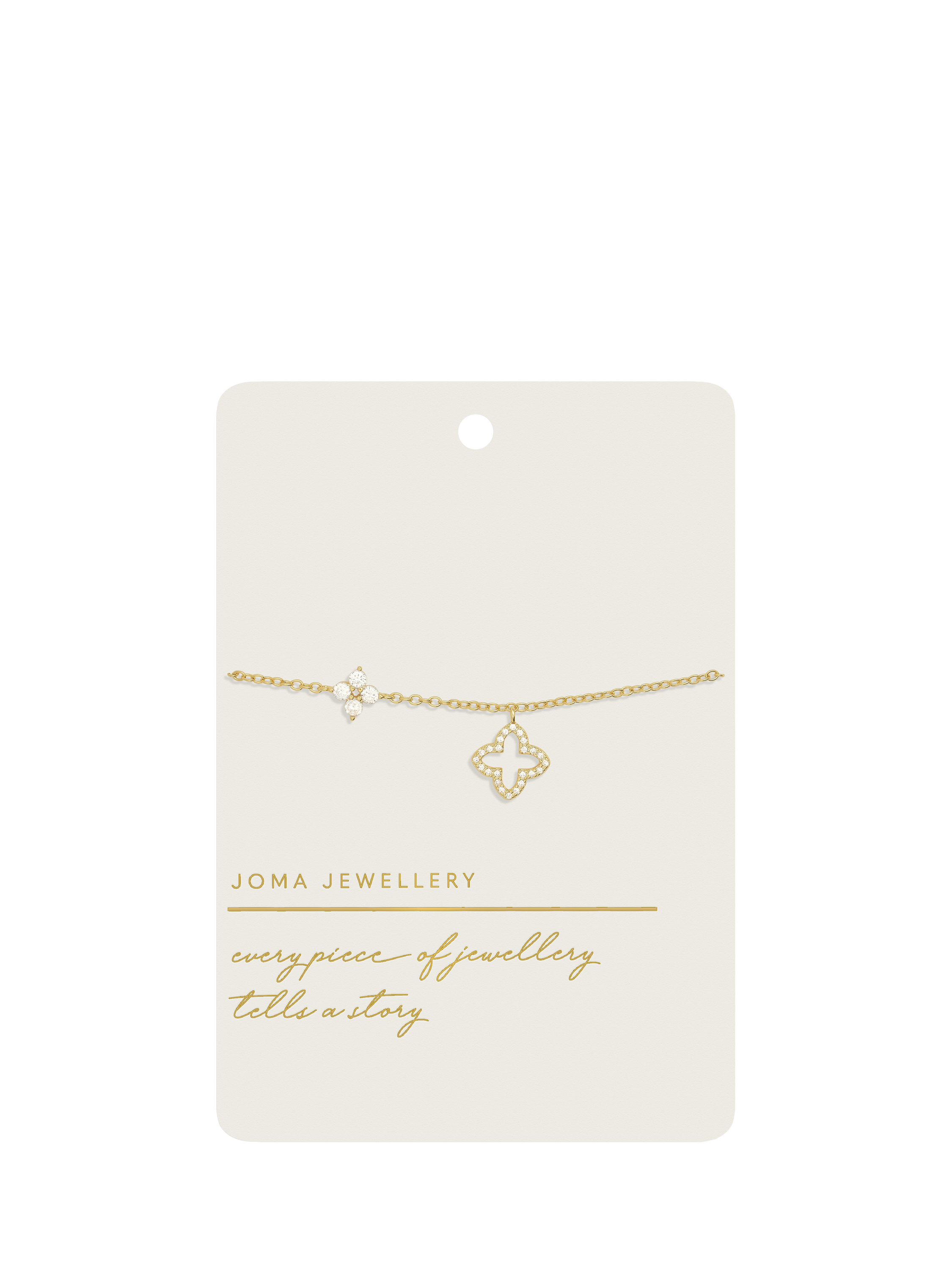 Product image 2 of 4, which shows Joma Jewellery Pave Clover Bracelet, Gold