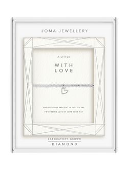 Joma Jewellery Lab Grown Diamond A Little With Love Bracelet, Silver - view 2, Silver