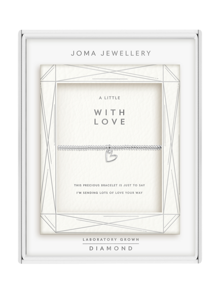 Joma Jewellery Lab Grown Diamond A Little With Love Bracelet, Silver - view 2, Silver