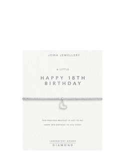 Joma Jewellery Lab Grown Diamond A Little Happy 18th Birthday Bracelet, Silver - view 2, Silver