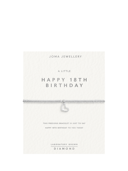 Joma Jewellery Lab Grown Diamond A Little Happy 18th Birthday Bracelet, Silver - view 2, Silver