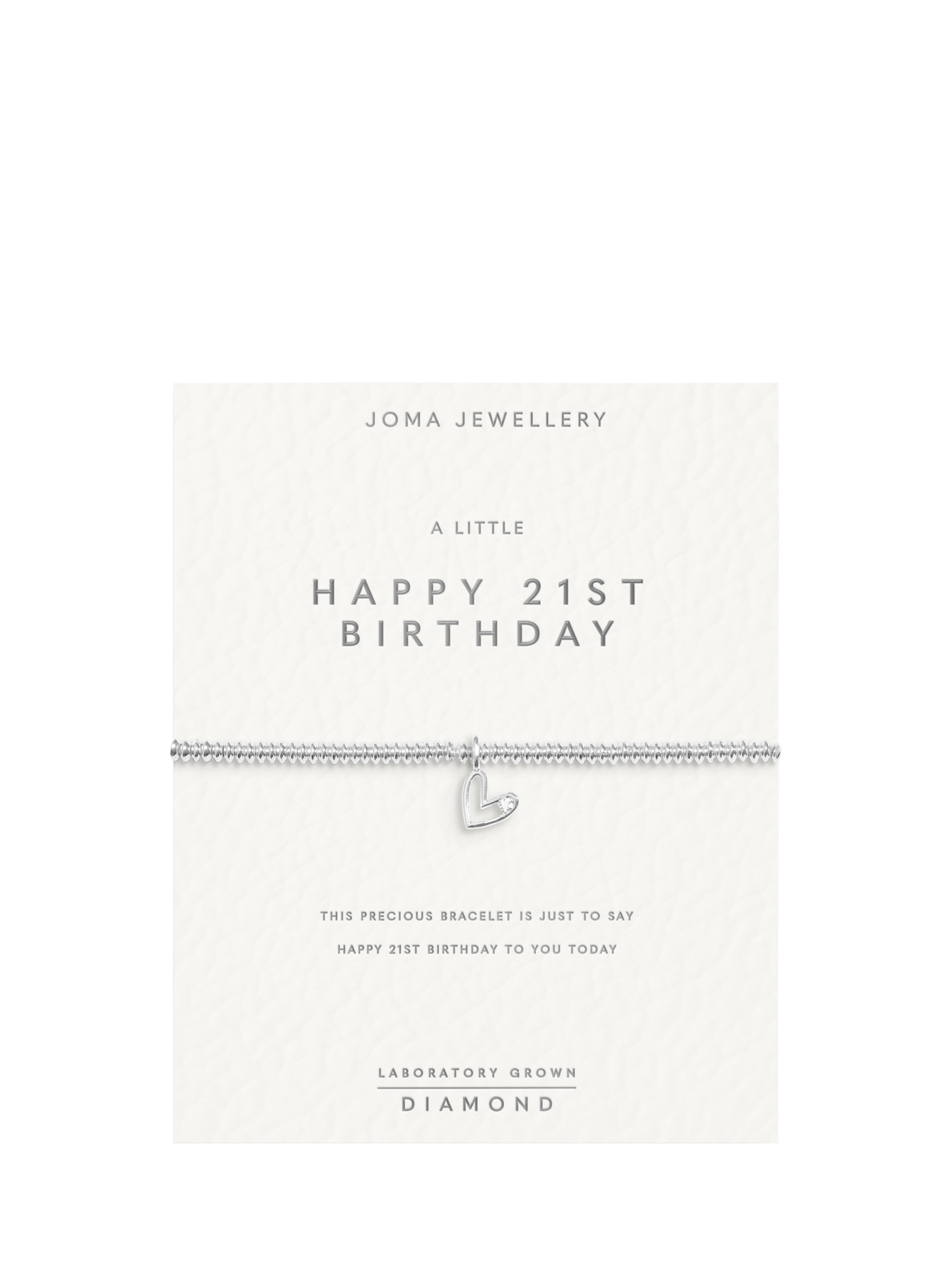 Product image 2 of 7, which shows Joma Jewellery Lab Grown Diamond A Little 21st Birthday Bracelet, Silver