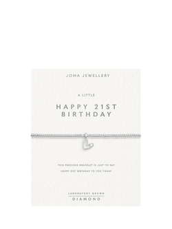 Joma Jewellery Lab Grown Diamond A Little 21st Birthday Bracelet, Silver - view 2, Silver