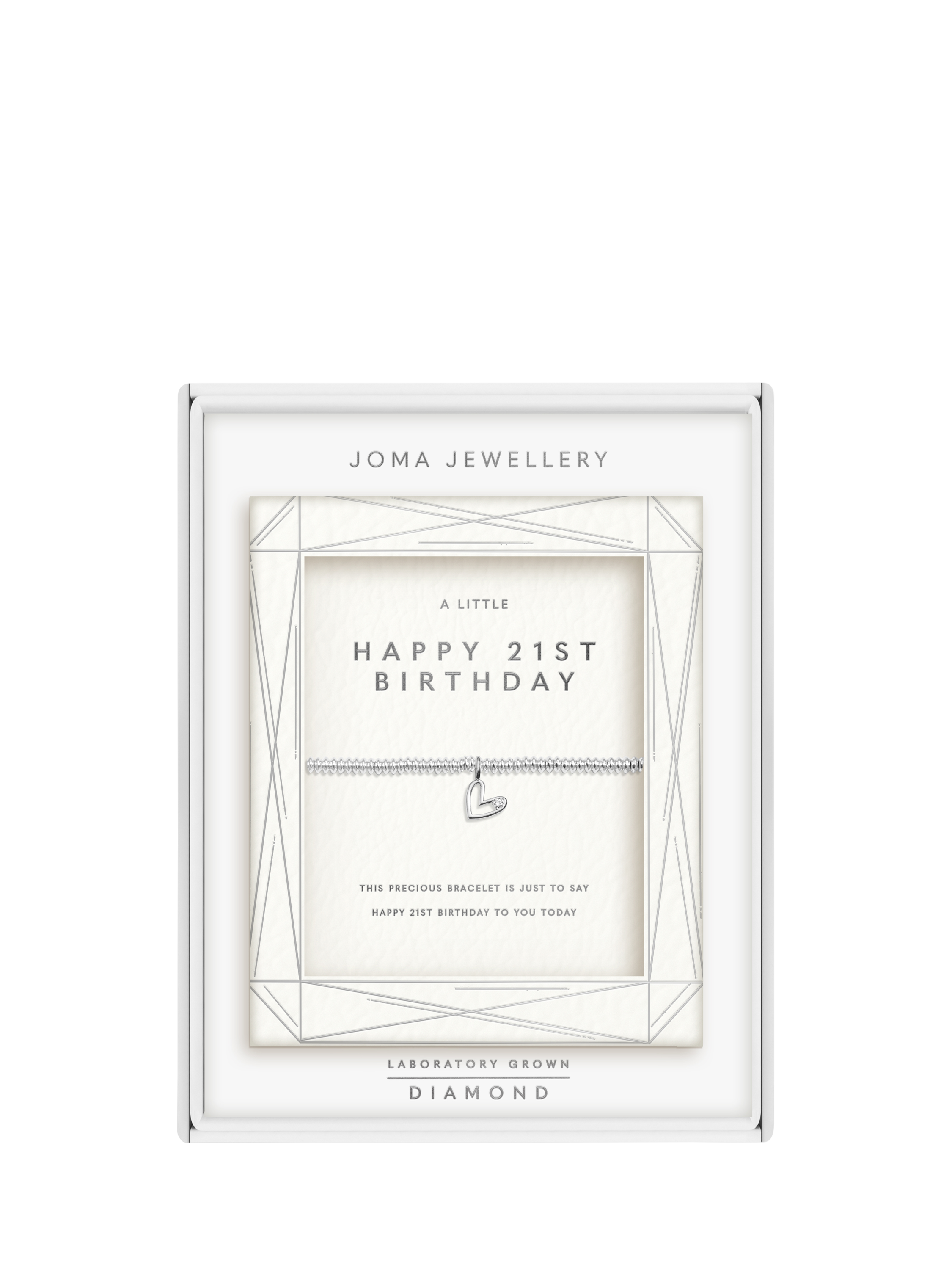 Product image 3 of 7, which shows Joma Jewellery Lab Grown Diamond A Little 21st Birthday Bracelet, Silver