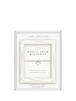 Joma Jewellery Lab Grown Diamond A Little Happy 30th Birthday Bracelet, Silver - view 2, Silver