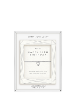 Joma Jewellery Lab Grown Diamond A Little Happy 16th Birthday Bracelet, Silver - view 2, Silver