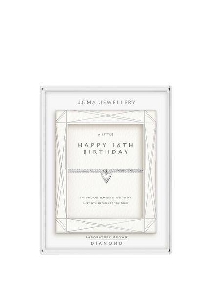 Joma Jewellery Lab Grown Diamond A Little Happy 16th Birthday Bracelet, Silver - view 2, Silver