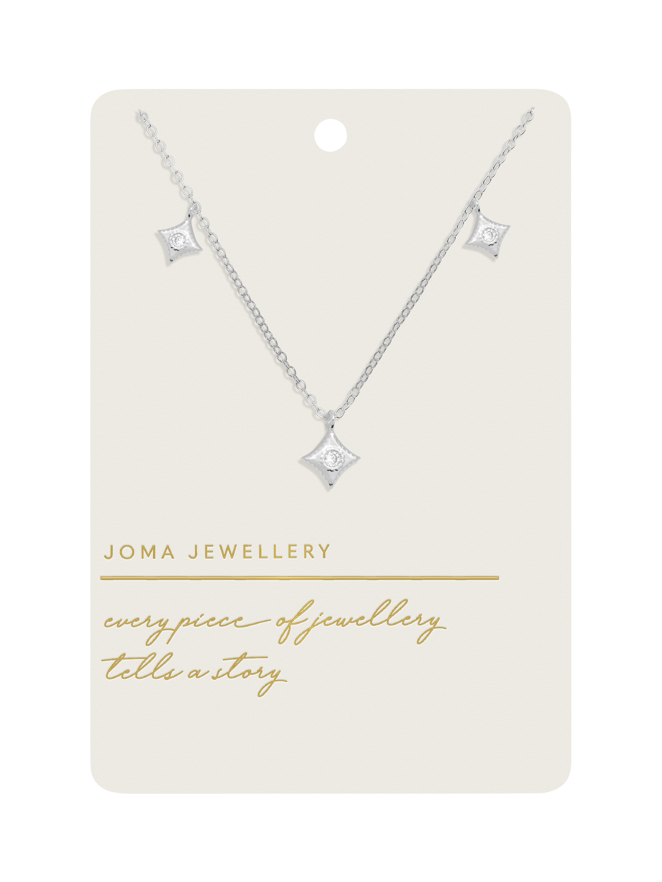 Product image 2 of 4, which shows Joma Jewellery Scatter Charm Necklace, Silver