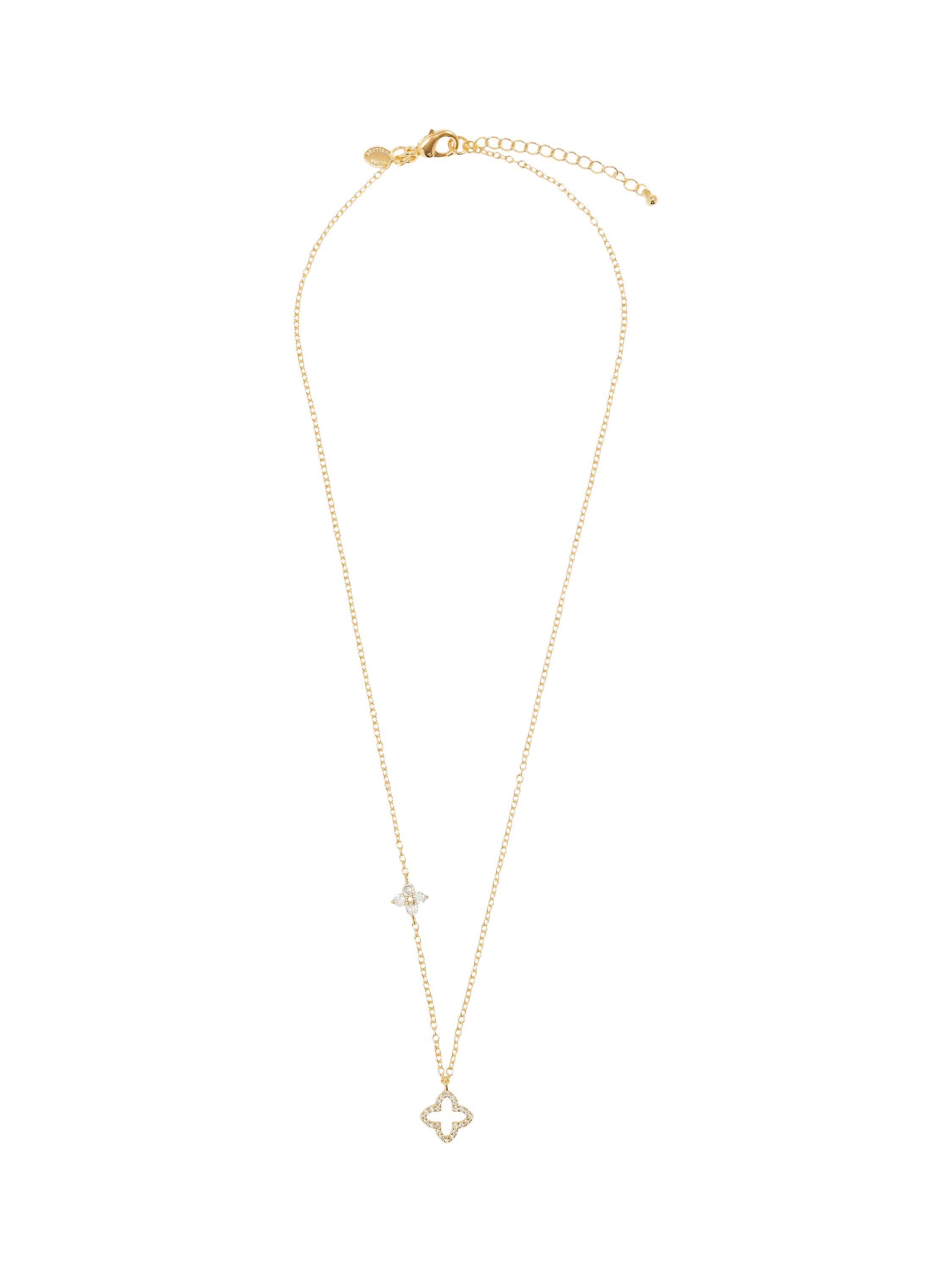 Product image 1 of 4, which shows Joma Jewellery Pave Clover Necklace, Gold
