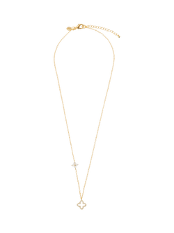 Joma Jewellery Pave Clover Necklace, Gold, Gold