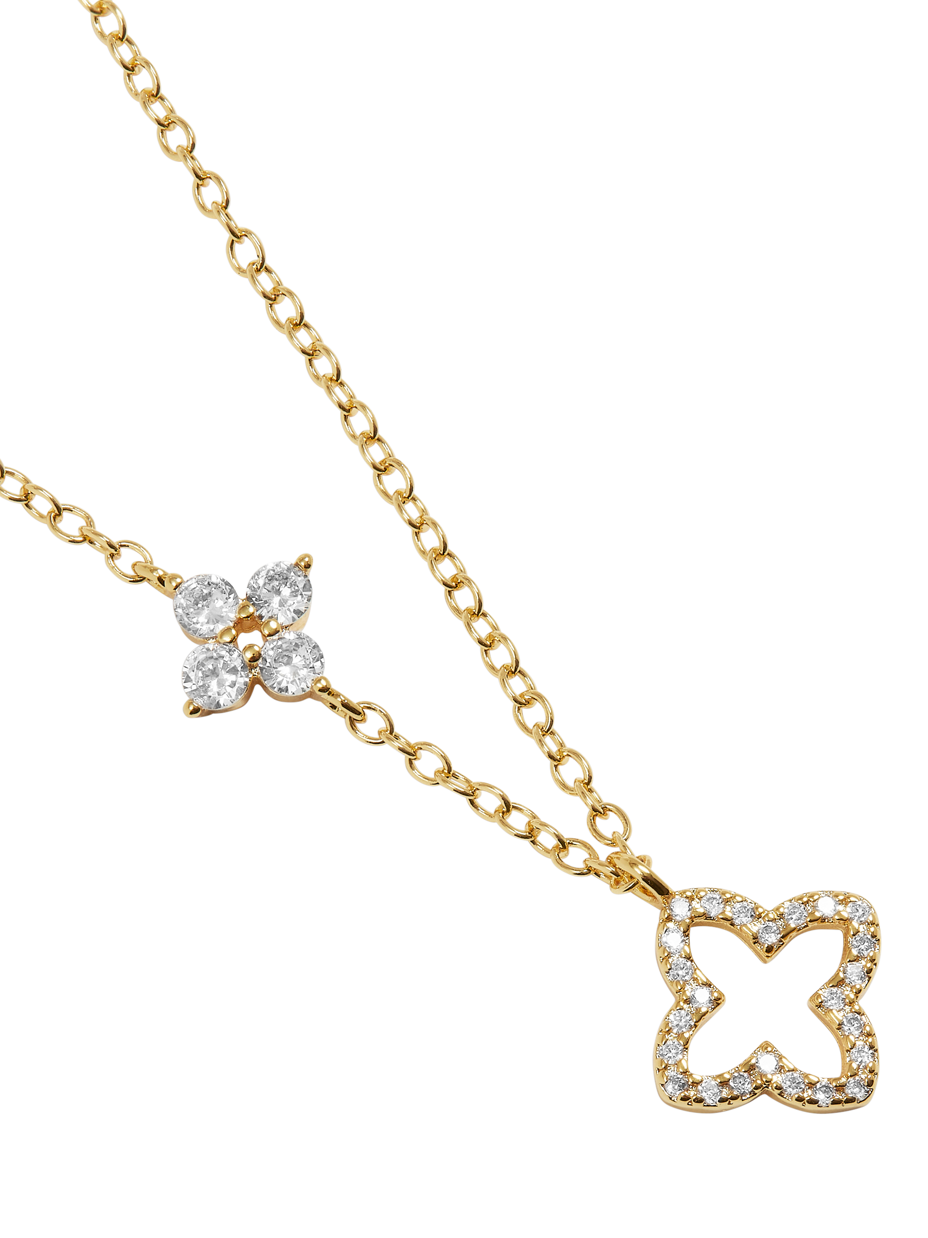 Product image 3 of 4, which shows Joma Jewellery Pave Clover Necklace, Gold
