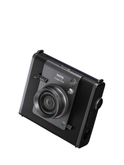 Fujifilm instax™ WIDE Evo Hybrid Instant Camera with Built-in Flash & Shoulder Strap, Black, Black