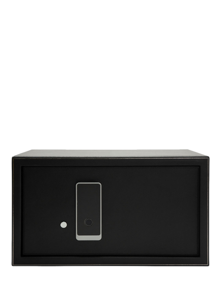 WOLF Den Vegan Leather 4 Module Watch Winder and Safe, Black, Black