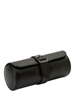 WOLF British Racing Pebble Grain Leather Triple Watch Roll - view 2, Black