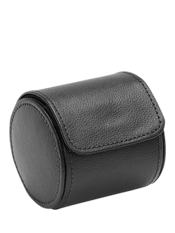 WOLF British Racing Pebble Grain Leather Single Watch Roll - view 2, Black