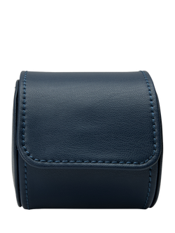 WOLF Earth Single Vegan Apple Leather Watch Roll, Midnight Blue