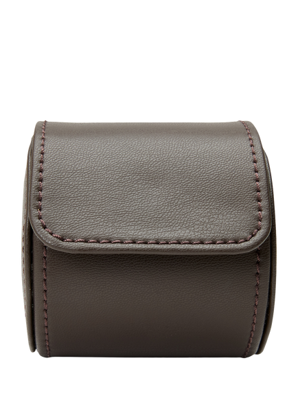 WOLF Earth Single Vegan Apple Leather Watch Roll, Coffee