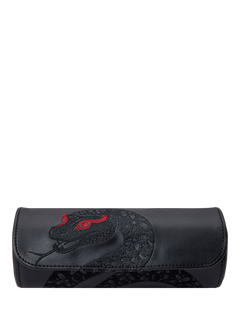 WOLF Lunar Vegan Leather Triple Watch Roll, Black