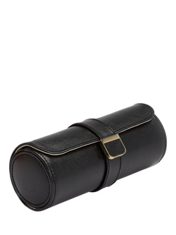 WOLF Palermo Leather Double Watch Roll - view 2, Anthracite