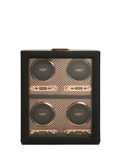 WOLF Axis Vegan Leather 4 Module Watch Winder, Copper