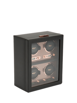WOLF Axis Vegan Leather 4 Module Watch Winder - view 2, Copper
