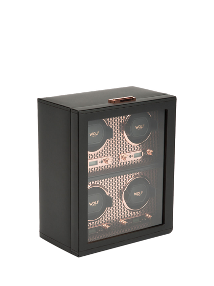 WOLF Axis Vegan Leather 4 Module Watch Winder - view 2, Copper