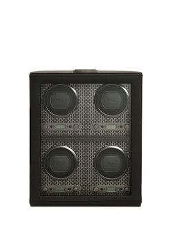 WOLF Axis Vegan Leather 4 Module Watch Winder, Powder Coat