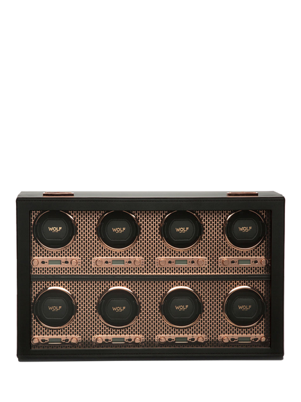 WOLF Axis Vegan Leather 8 Module Watch Winder, Copper