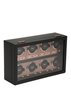 WOLF Axis Vegan Leather 8 Module Watch Winder - view 2, Copper