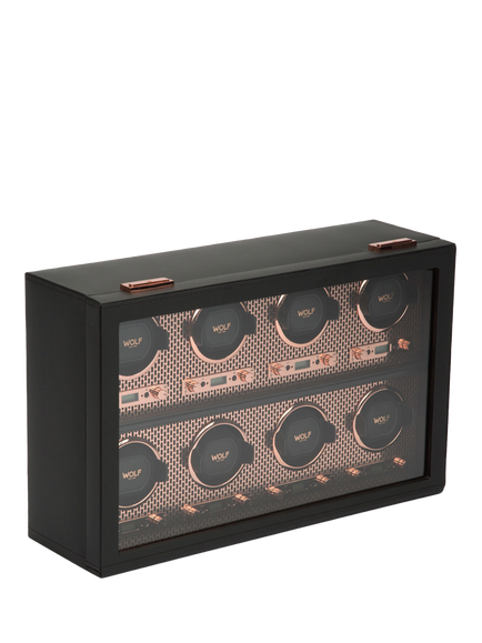 WOLF Axis Vegan Leather 8 Module Watch Winder - view 2, Copper