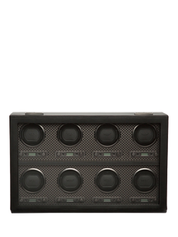 WOLF Axis Vegan Leather 8 Module Watch Winder, Powder Coat
