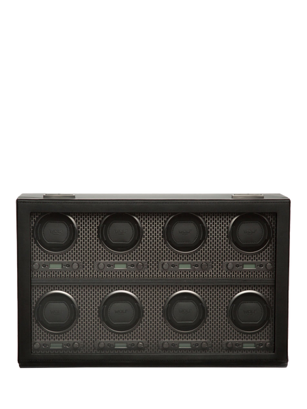WOLF Axis Vegan Leather 8 Module Watch Winder, Powder Coat