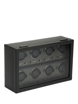 WOLF Axis Vegan Leather 8 Module Watch Winder - view 2, Powder Coat
