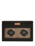 WOLF Axis Vegan Leather 2 Module Watch Winder With Storage, Copper