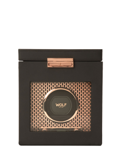 WOLF Axis Vegan Leather 1 Module Watch Winder With Storage, Copper, Copper