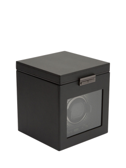 WOLF Axis Vegan Leather 1 Module Watch Winder With Storage, Powder Coated Steel - view 2, Powder Coat