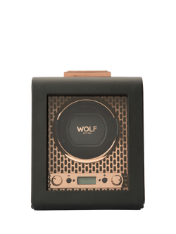 WOLF Axis Vegan Leather 1 Module Watch Winder, Copper