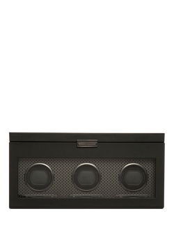WOLF Axis Vegan Leather 3 Module Watch Winder With Storage, Powder Coat